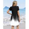 image:imageZeagoo Summer Dresses for Women Casual A Line Dress 2026 V Neck Short Dresses Floral Sundress Pleated Boho DressBlackwhite
