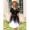 image:imageZeagoo Summer Dresses for Women Casual A Line Dress 2026 V Neck Short Dresses Floral Sundress Pleated Boho DressBlackwhite