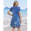 image:imageZeagoo Summer Dresses for Women Casual A Line Dress 2026 V Neck Short Dresses Floral Sundress Pleated Boho DressBlue Floral B