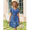 image:imageZeagoo Summer Dresses for Women Casual A Line Dress 2026 V Neck Short Dresses Floral Sundress Pleated Boho DressBlue Floral B