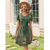 image:imageZeagoo Summer Dresses for Women Casual A Line Dress 2026 V Neck Short Dresses Floral Sundress Pleated Boho DressGreen Floral 01