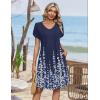 image:imageZeagoo Summer Dresses for Women Casual A Line Dress 2026 V Neck Short Dresses Floral Sundress Pleated Boho DressNavy Floral 01