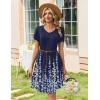 image:imageZeagoo Summer Dresses for Women Casual A Line Dress 2026 V Neck Short Dresses Floral Sundress Pleated Boho DressNavy Floral 01