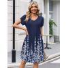 image:imageZeagoo Summer Dresses for Women Casual A Line Dress 2026 V Neck Short Dresses Floral Sundress Pleated Boho DressNavy Floral 01