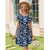 image:imageZeagoo Summer Dresses for Women Casual A Line Dress 2026 V Neck Short Dresses Floral Sundress Pleated Boho DressNavy Floral 02
