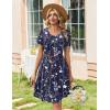 image:imageZeagoo Summer Dresses for Women Casual A Line Dress 2026 V Neck Short Dresses Floral Sundress Pleated Boho DressNavy Floral 03