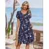 image:imageZeagoo Summer Dresses for Women Casual A Line Dress 2026 V Neck Short Dresses Floral Sundress Pleated Boho DressNavy Floral 03