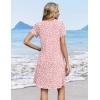 image:imageZeagoo Summer Dresses for Women Casual A Line Dress 2026 V Neck Short Dresses Floral Sundress Pleated Boho DressPink Dot
