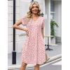 image:imageZeagoo Summer Dresses for Women Casual A Line Dress 2026 V Neck Short Dresses Floral Sundress Pleated Boho DressPink Dot