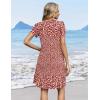 image:imageZeagoo Summer Dresses for Women Casual A Line Dress 2026 V Neck Short Dresses Floral Sundress Pleated Boho DressRed Floral