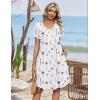 image:imageZeagoo Summer Dresses for Women Casual A Line Dress 2026 V Neck Short Dresses Floral Sundress Pleated Boho DressWhite Floral