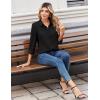 image:imageZeagoo Women Blouses Chiffon Long Sleeve Button Down Shirts Business Causal Dressy Work Top V Neck Summer Spring ClothesBlack