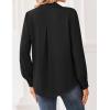image:imageZeagoo Women Blouses Chiffon Long Sleeve Button Down Shirts Business Causal Dressy Work Top V Neck Summer Spring ClothesBlack