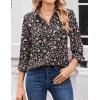 image:imageZeagoo Women Blouses Chiffon Long Sleeve Button Down Shirts Business Causal Dressy Work Top V Neck Summer Spring ClothesBlack Floral