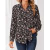 image:imageZeagoo Women Blouses Chiffon Long Sleeve Button Down Shirts Business Causal Dressy Work Top V Neck Summer Spring ClothesBlack Floral