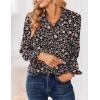 image:imageZeagoo Women Blouses Chiffon Long Sleeve Button Down Shirts Business Causal Dressy Work Top V Neck Summer Spring ClothesBlack Floral