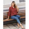 image:imageZeagoo Women Blouses Chiffon Long Sleeve Button Down Shirts Business Causal Dressy Work Top V Neck Summer Spring ClothesBlack Red Floral