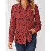 image:imageZeagoo Women Blouses Chiffon Long Sleeve Button Down Shirts Business Causal Dressy Work Top V Neck Summer Spring ClothesBlack Red Floral
