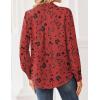 image:imageZeagoo Women Blouses Chiffon Long Sleeve Button Down Shirts Business Causal Dressy Work Top V Neck Summer Spring ClothesBlack Red Floral