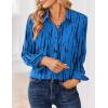 image:imageZeagoo Women Blouses Chiffon Long Sleeve Button Down Shirts Business Causal Dressy Work Top V Neck Summer Spring ClothesBlue Black