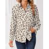 image:imageZeagoo Women Blouses Chiffon Long Sleeve Button Down Shirts Business Causal Dressy Work Top V Neck Summer Spring ClothesLeopard Apricot