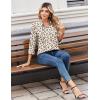 image:imageZeagoo Women Blouses Chiffon Long Sleeve Button Down Shirts Business Causal Dressy Work Top V Neck Summer Spring ClothesLeopard Apricot