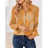 image:imageZeagoo Women Blouses Chiffon Long Sleeve Button Down Shirts Business Causal Dressy Work Top V Neck Summer Spring ClothesMandala Pattern