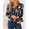 image:imageZeagoo Women Blouses Chiffon Long Sleeve Button Down Shirts Business Causal Dressy Work Top V Neck Summer Spring ClothesMulticolor 312