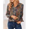 image:imageZeagoo Women Blouses Chiffon Long Sleeve Button Down Shirts Business Causal Dressy Work Top V Neck Summer Spring ClothesMulticolor 721