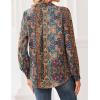 image:imageZeagoo Women Blouses Chiffon Long Sleeve Button Down Shirts Business Causal Dressy Work Top V Neck Summer Spring ClothesMulticolor 721