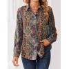 image:imageZeagoo Women Blouses Chiffon Long Sleeve Button Down Shirts Business Causal Dressy Work Top V Neck Summer Spring ClothesMulticolor 721