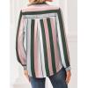 image:imageZeagoo Women Blouses Chiffon Long Sleeve Button Down Shirts Business Causal Dressy Work Top V Neck Summer Spring ClothesMulticolor Stripes