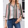 image:imageZeagoo Women Blouses Chiffon Long Sleeve Button Down Shirts Business Causal Dressy Work Top V Neck Summer Spring ClothesMulticolor Stripes