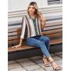 image:imageZeagoo Women Blouses Chiffon Long Sleeve Button Down Shirts Business Causal Dressy Work Top V Neck Summer Spring ClothesMulticolor Stripes