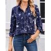 image:imageZeagoo Women Blouses Chiffon Long Sleeve Button Down Shirts Business Causal Dressy Work Top V Neck Summer Spring ClothesNavy Floral