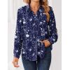 image:imageZeagoo Women Blouses Chiffon Long Sleeve Button Down Shirts Business Causal Dressy Work Top V Neck Summer Spring ClothesNavy Floral