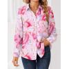 image:imageZeagoo Women Blouses Chiffon Long Sleeve Button Down Shirts Business Causal Dressy Work Top V Neck Summer Spring ClothesPink Marble Pattern