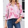 image:imageZeagoo Women Blouses Chiffon Long Sleeve Button Down Shirts Business Causal Dressy Work Top V Neck Summer Spring ClothesPink Marble Pattern