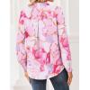 image:imageZeagoo Women Blouses Chiffon Long Sleeve Button Down Shirts Business Causal Dressy Work Top V Neck Summer Spring ClothesPink Marble Pattern