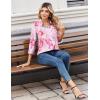 image:imageZeagoo Women Blouses Chiffon Long Sleeve Button Down Shirts Business Causal Dressy Work Top V Neck Summer Spring ClothesPink Marble Pattern