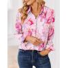 image:imageZeagoo Women Blouses Chiffon Long Sleeve Button Down Shirts Business Causal Dressy Work Top V Neck Summer Spring ClothesPink Marble Pattern