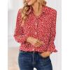image:imageZeagoo Women Blouses Chiffon Long Sleeve Button Down Shirts Business Causal Dressy Work Top V Neck Summer Spring ClothesRed White Polka Dots