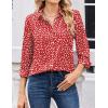 image:imageZeagoo Women Blouses Chiffon Long Sleeve Button Down Shirts Business Causal Dressy Work Top V Neck Summer Spring ClothesRed White Polka Dots