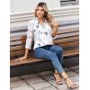image:imageZeagoo Women Blouses Chiffon Long Sleeve Button Down Shirts Business Causal Dressy Work Top V Neck Summer Spring ClothesWhite Floral
