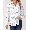 image:imageZeagoo Women Blouses Chiffon Long Sleeve Button Down Shirts Business Causal Dressy Work Top V Neck Summer Spring ClothesWhite Floral