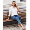image:imageZeagoo Women Blouses Chiffon Long Sleeve Button Down Shirts Business Causal Dressy Work Top V Neck Summer Spring ClothesWhite Sheer