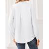 image:imageZeagoo Women Blouses Chiffon Long Sleeve Button Down Shirts Business Causal Dressy Work Top V Neck Summer Spring ClothesWhite Sheer