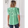 image:imageZeagoo Women Blouses Puff Short Sleeve Tops V Neck Dressy Casual Spring Shirts Boho Floral Cute Clothes 2026Bf180green Flowers