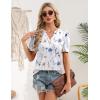 image:imageZeagoo Women Blouses Puff Short Sleeve Tops V Neck Dressy Casual Spring Shirts Boho Floral Cute Clothes 2026Bf290white Flowers