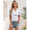 image:imageZeagoo Women Blouses Puff Short Sleeve Tops V Neck Dressy Casual Spring Shirts Boho Floral Cute Clothes 2026Bf290white Flowers